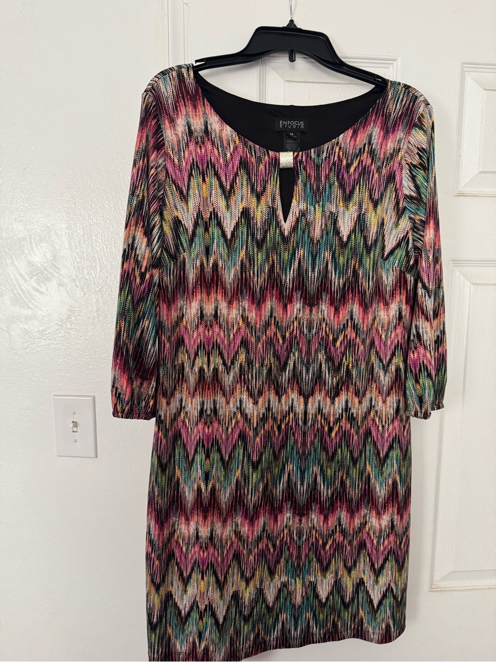 Enfocus Studio Multicolor Chevron Dress